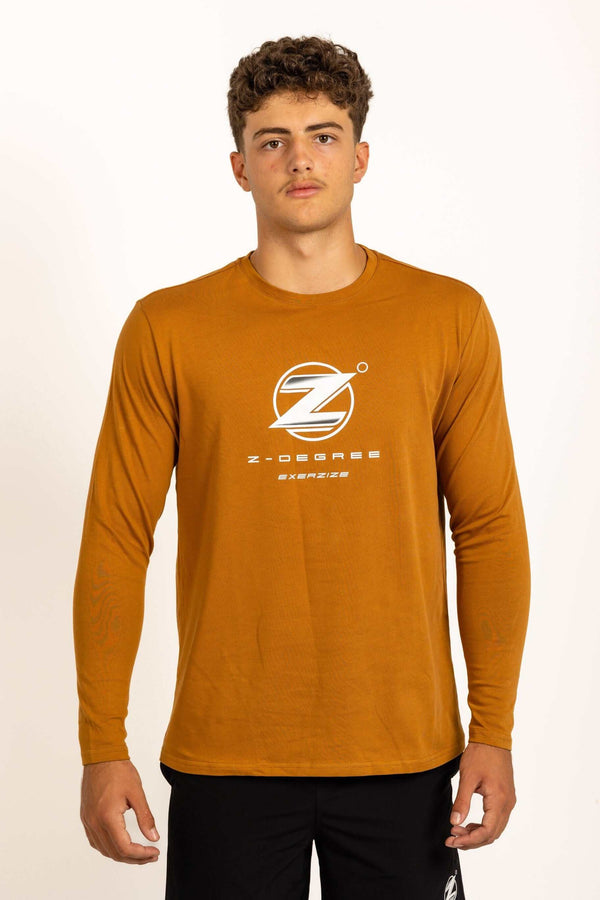 ZD Male Original Long Sleeve T-Shirt Z-DEGREE Activewear Sportswear Gym Yoga athletic clothing workout clothes.